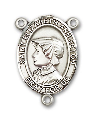 St. Elizabeth Ann Seton Rosary Centerpiece Sterling Silver or Pewter - Sterling Silver