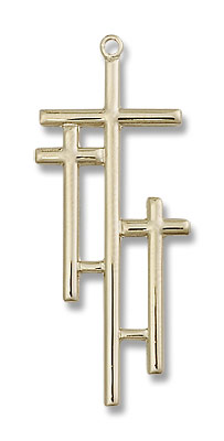 Calvary Three Cross Pendant - 14KT Gold Filled