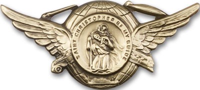 St. Christopher Visor Clip - Antique Gold