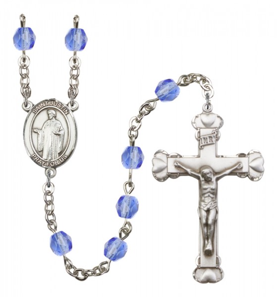Women's St. Justin Birthstone Rosary - Sapphire