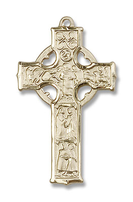 Celtic Cross Pendant - 14K Solid Gold