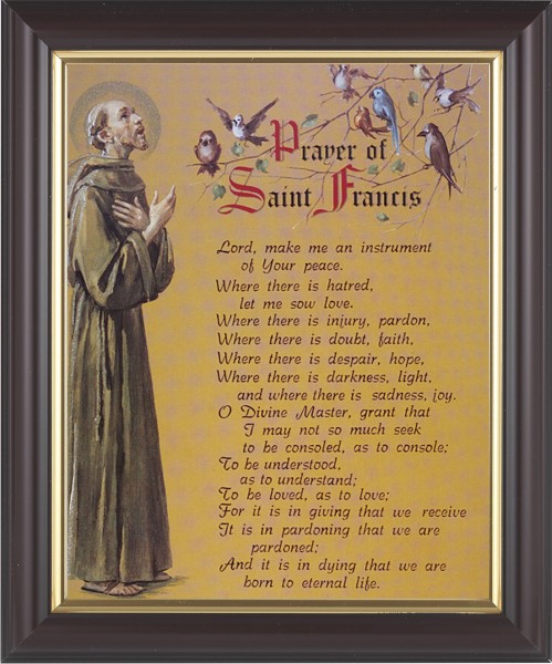 Prayer of St. Francis 8x10 Framed Print Under Glass - #133 Frame