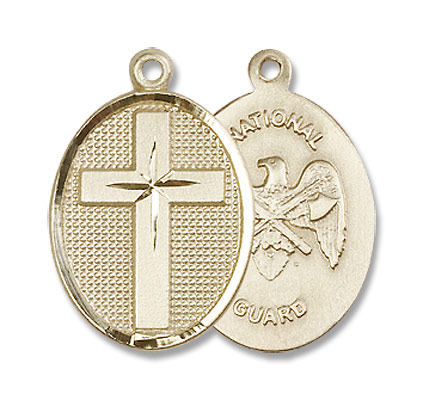 Cross National Guard Pendant - 14K Solid Gold