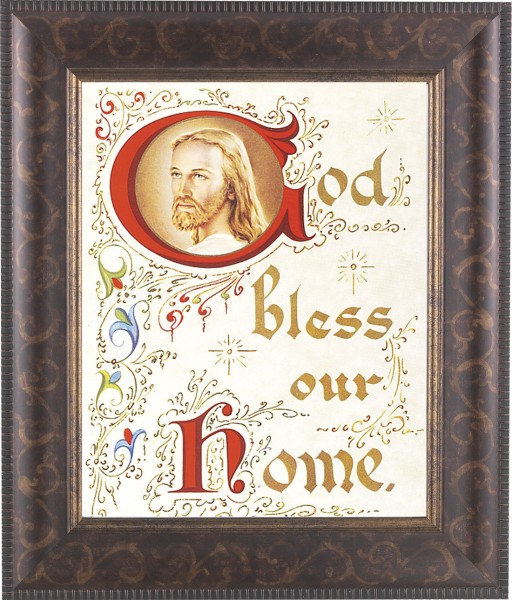 God Bless Our Home 8x10 Framed Print Under Glass - #124 Frame