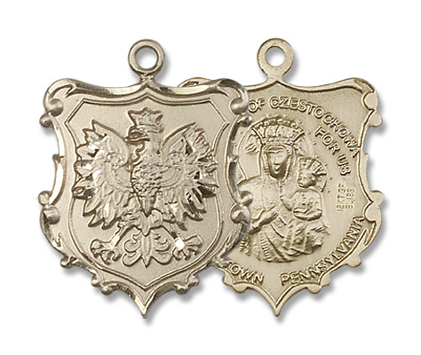 Our Lady of Czestochowa Poland Medal - 14K Solid Gold