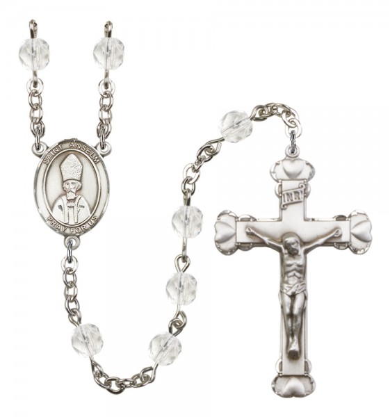 Women's St. Anselm of Canterbury Birthstone Rosary - Crystal