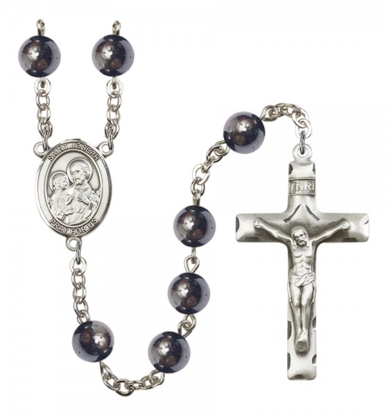 Men's St. Joseph Silver Plated Rosary - Silver