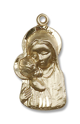 Madonna and Child Medal - 14K Solid Gold