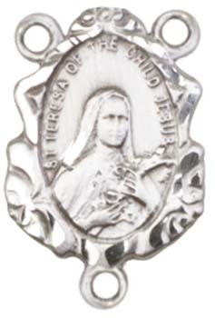 St. Teresa Sterling Silver Rosary Centerpiece - Sterling Silver