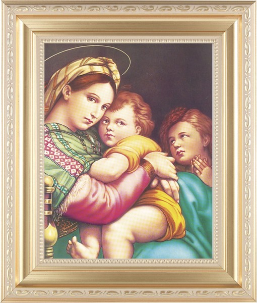 Madonna and Child with Saint Gabriel 8x10 Framed Print Under Glass - #138 Frame