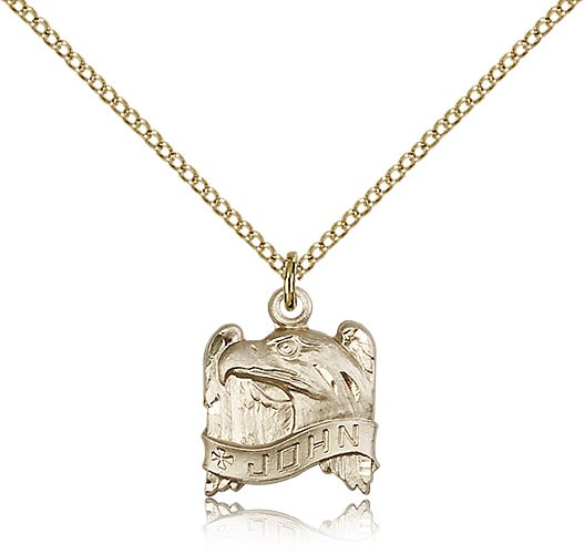 Women's Eagle of St. John the Apostle Medal - 14KT Gold Filled