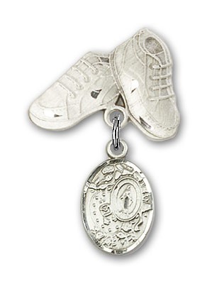 Baby Badge with Miraculous Charm and Baby Boots Pin - Silver tone
