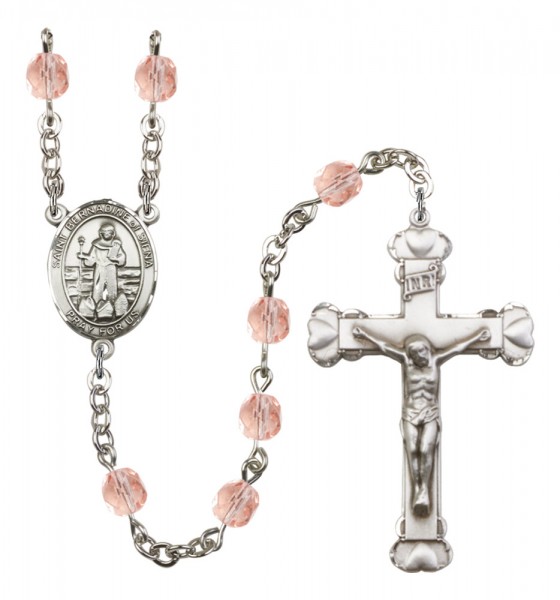 Women's St. Bernadine of Sienna Birthstone Rosary - Pink