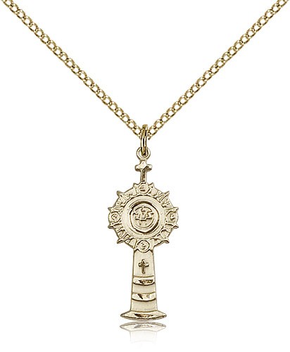 Monstrance Pendant - 14KT Gold Filled