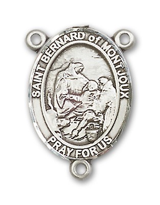 St. Bernard of Montjoux Rosary Centerpiece Sterling Silver or Pewter - Sterling Silver