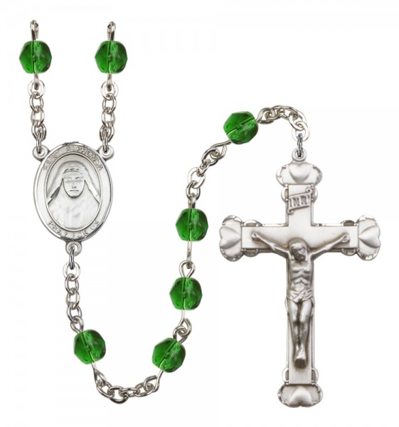 Women's St. Alphonsa of India Birthstone Rosary - Emerald Green