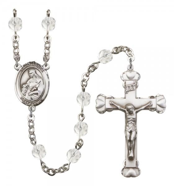 Women's St. Agnes of Rome Birthstone Rosary - Crystal