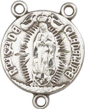 Our Lady of Guadalupe Sterling Silver Rosary Centerpiece - Sterling Silver