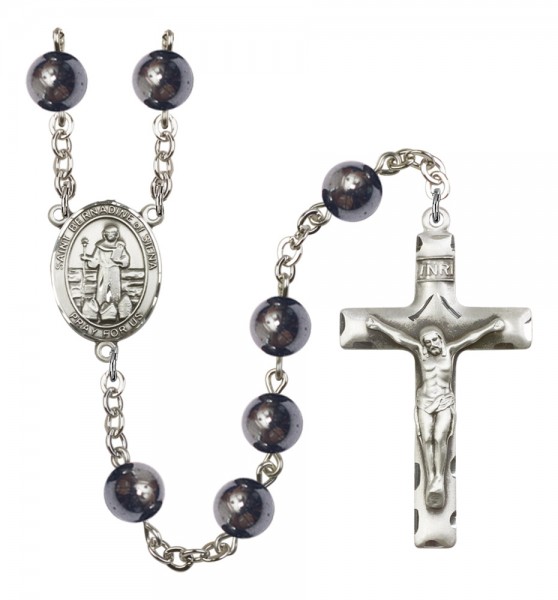 Men's St. Bernadine of Sienna Silver Plated Rosary - Silver
