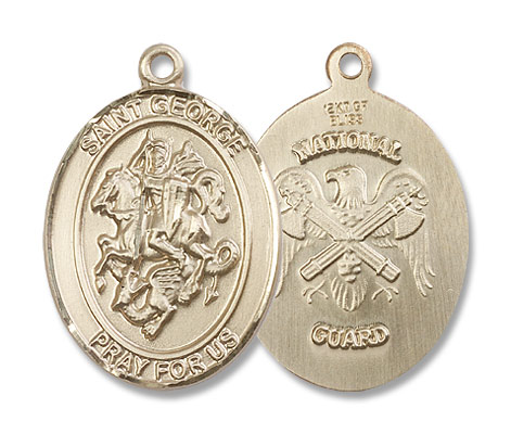 St. George National Guard Medal - 14K Solid Gold