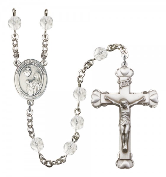 Women's St. Margaret Mary Alacoque Birthstone Rosary - Crystal