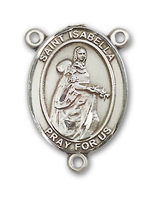 St. Isabella of Portugal Rosary Centerpiece Sterling Silver or Pewter - Sterling Silver