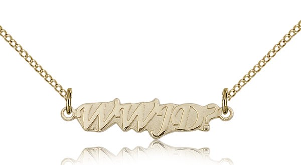 What Would Jesus Do Pendant - 14KT Gold Filled