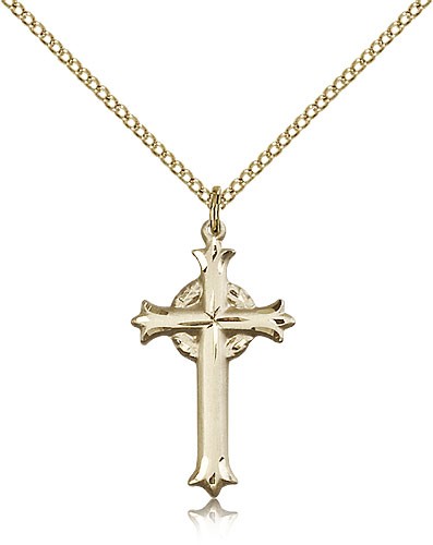 Women's Wreath Cross Necklace - 14KT Gold Filled