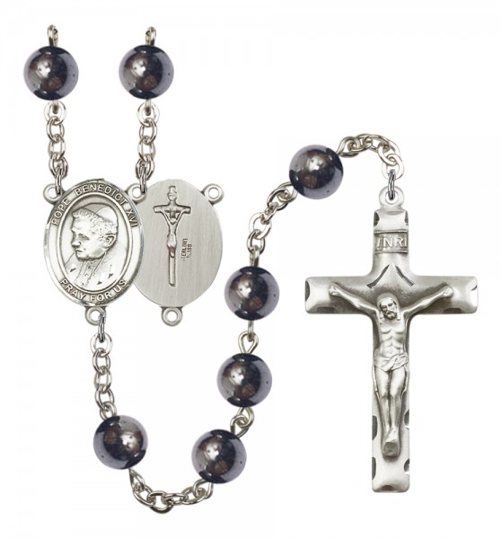 Men's Pope Emeritace  Benedict XVI Silver Plated Rosary - Silver