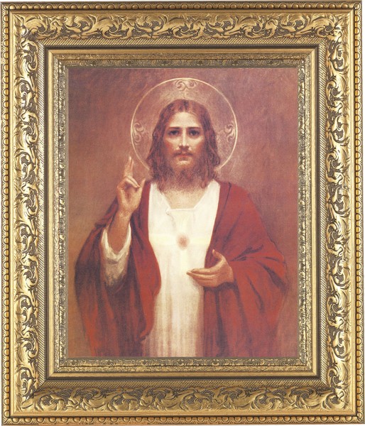 Sacred Heart of Jesus 8x10 Framed Print Under Glass - #115 Frame