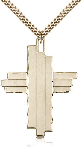 Men's Contemporary Triple Crossbar Necklace - 14KT Gold Filled