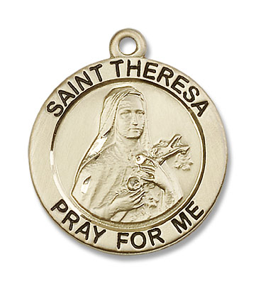 Men's St. Theresa Pendant  - 14K Solid Gold
