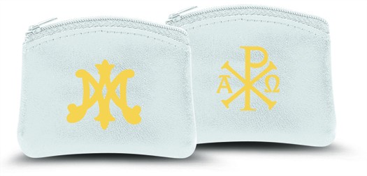 White Sheepskin Rosary Case - White