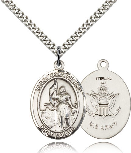 St. Joan of Arc Army Medal - Sterling Silver