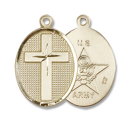 Cross Army Pendant - 14K Solid Gold