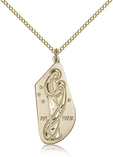 Ave Maria Medal - 14KT Gold Filled
