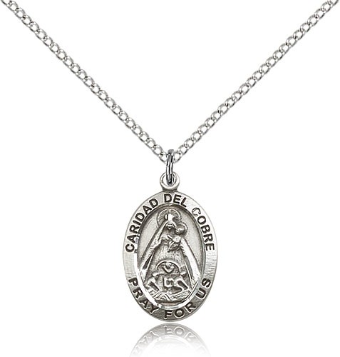 Oval Caridad Del Cobre Pendant - Sterling Silver