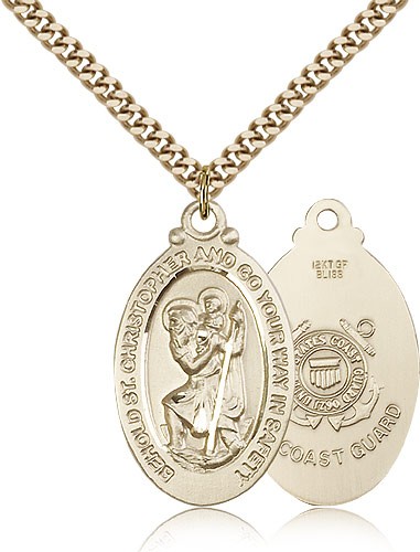 St. Christopher Coast Guard Medal - 14KT Gold Filled