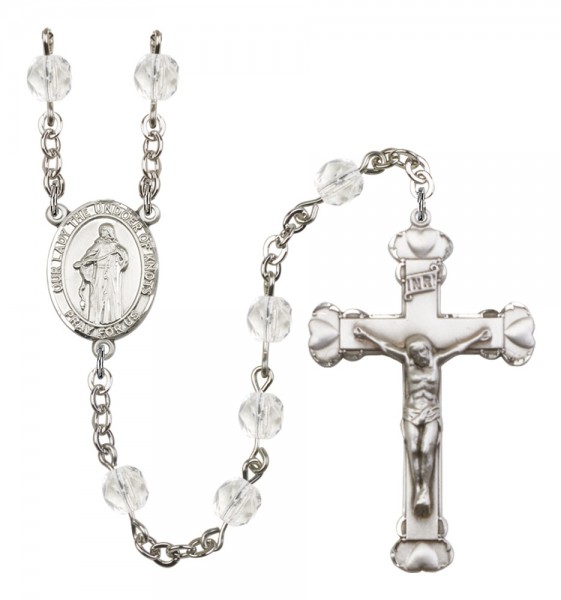 Women's Our Lady the Undoer of Knots Birthstone Rosary - Crystal