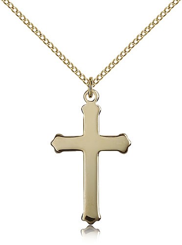 Cross Pendant with Heart Tips - 14KT Gold Filled