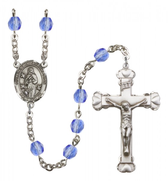 Women's Our Lady of Assumption Birthstone Rosary - Sapphire