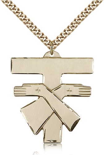Men's Franciscan Cross Pendant - 14KT Gold Filled