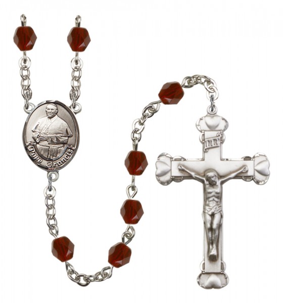 Women's Pope Francis Birthstone Rosary - Garnet