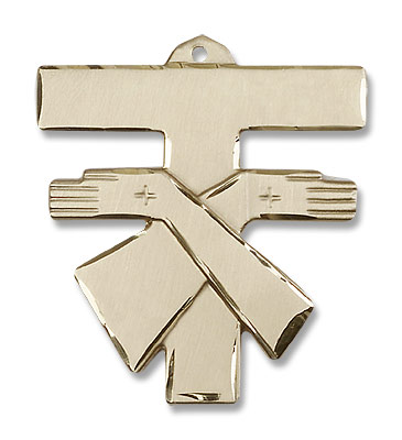 Men's Franciscan Cross Pendant - 14K Solid Gold
