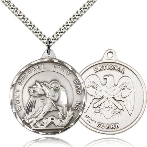 St. Michael National Guard Medal - Sterling Silver