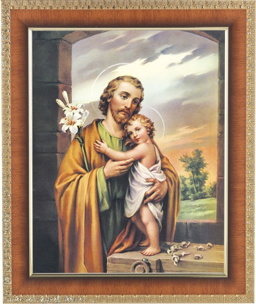 St. Joseph 8x10 Framed Print Under Glass - #122 Frame