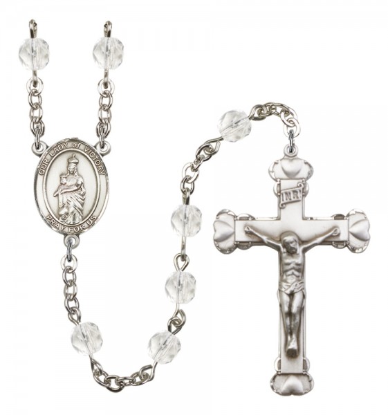 Women's Our Lady of Victory Birthstone Rosary - Crystal