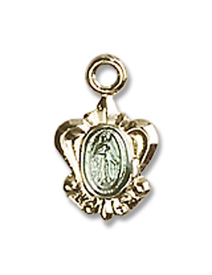 Petite Fleur-de-lis Miraculous Medal - Gold Plated