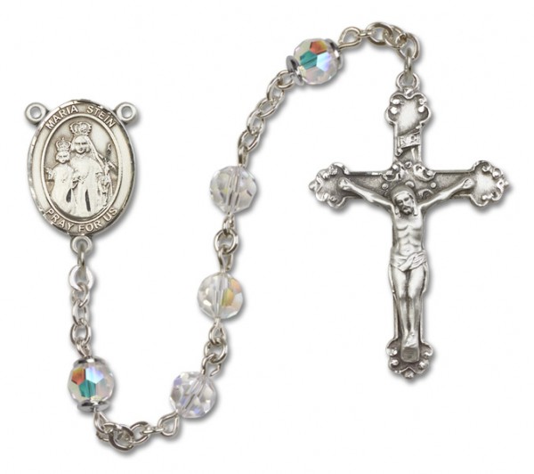 Maria Stein Sterling Silver Heirloom Rosary Squared Crucifix - Crystal