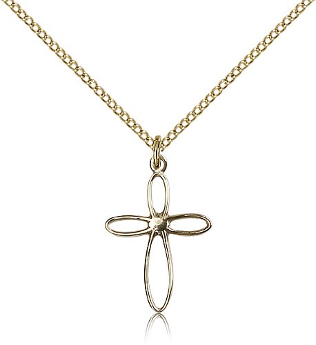 Women's Loop Cross Pendant - 14KT Gold Filled